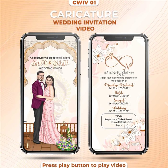 Caricature Wedding Invitation Video 01