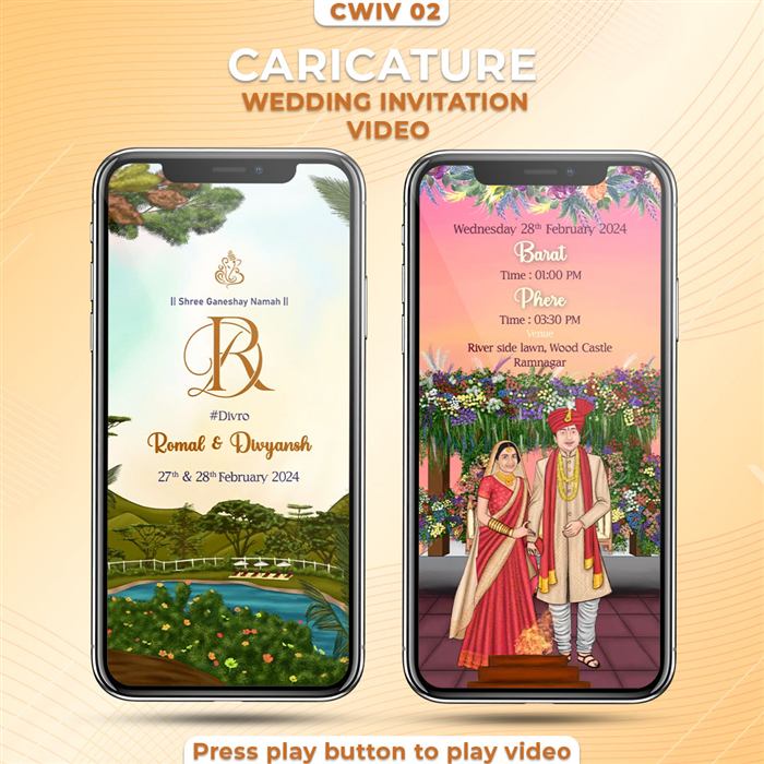 Caricature Wedding Invitation Video 02
