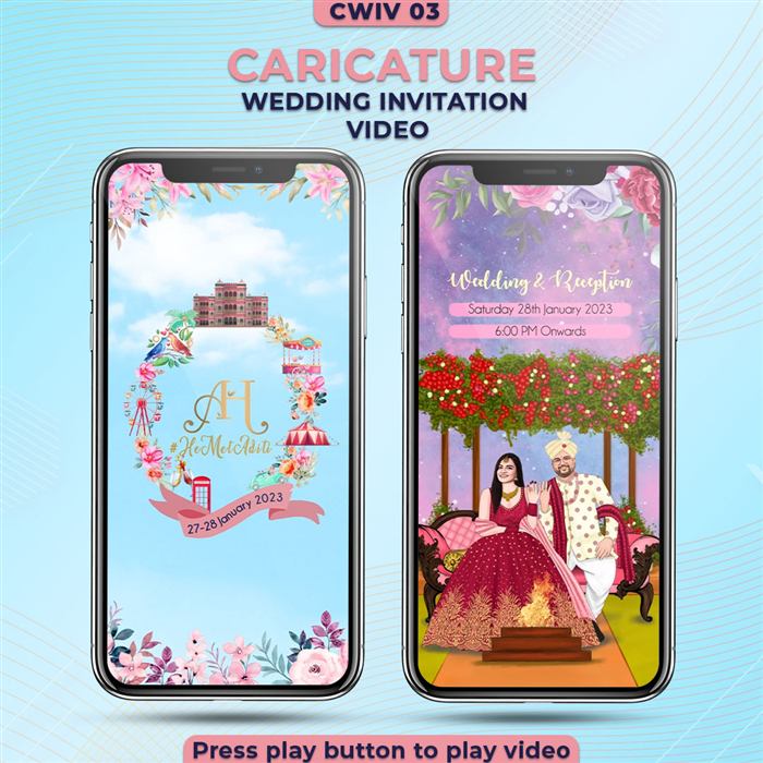 Caricature Wedding Invitation Video 03