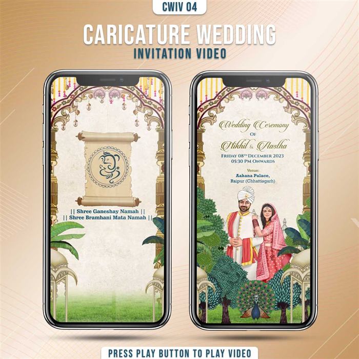 Caricature Wedding Invitation Video 04