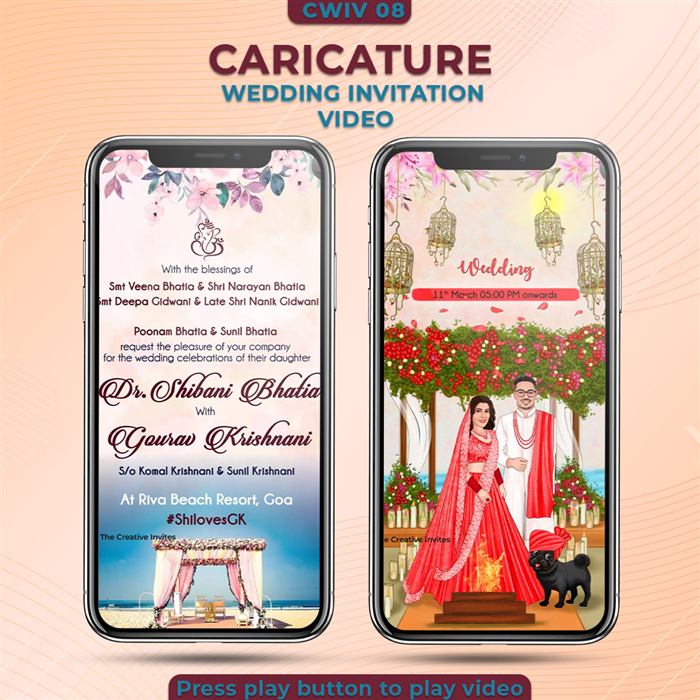 Caricature Wedding Invitation Video 08