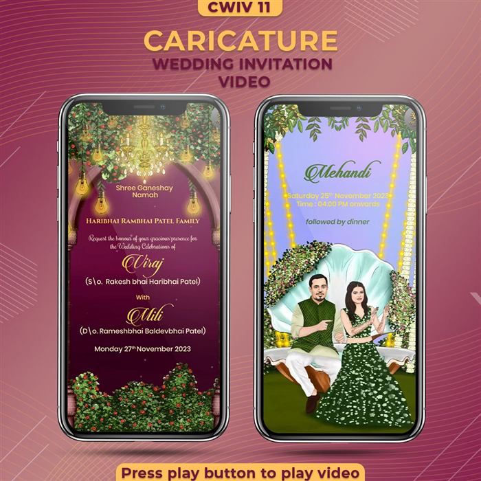 Caricature Wedding Invitation Video 11