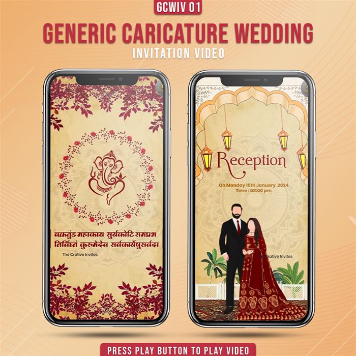 Generic Caricature Wedding Invitation 01