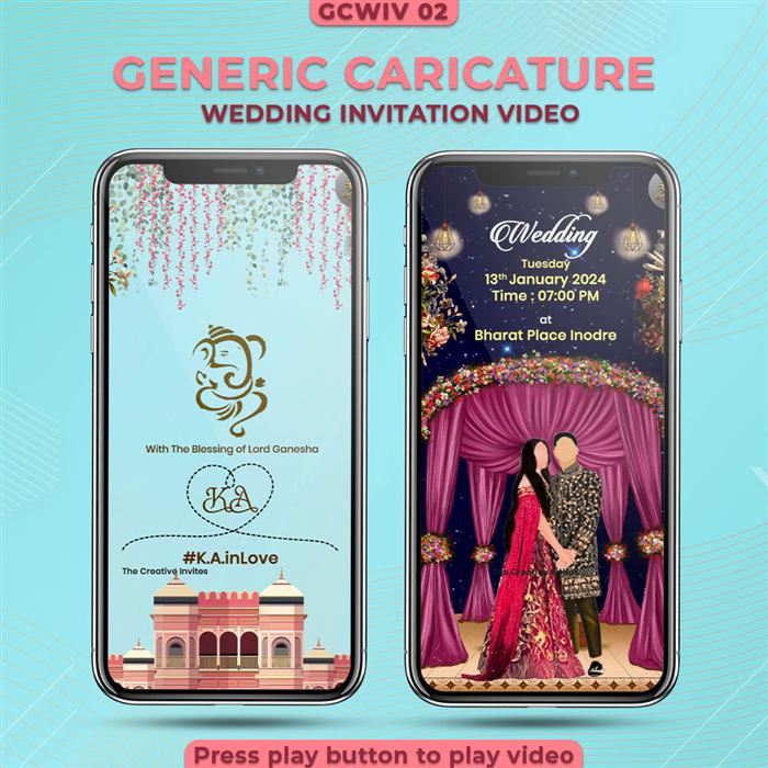 Generic Caricature Wedding Invitation 02