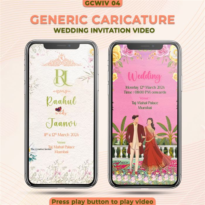 Generic Caricature Wedding Invitation 04