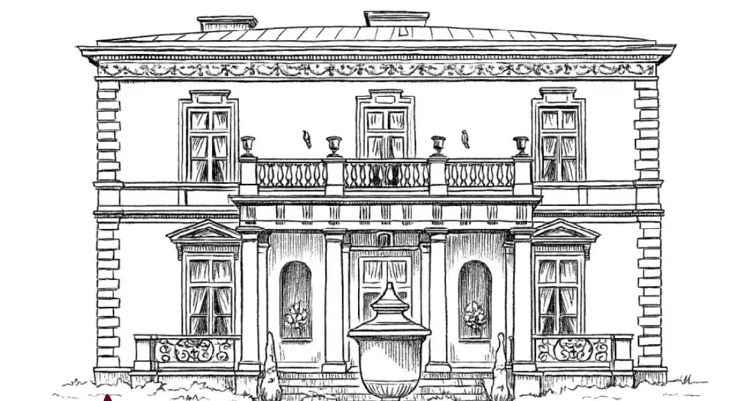 Line illustration of Chateau De Paon