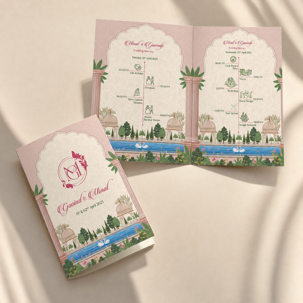 Wedding itinerary cards
