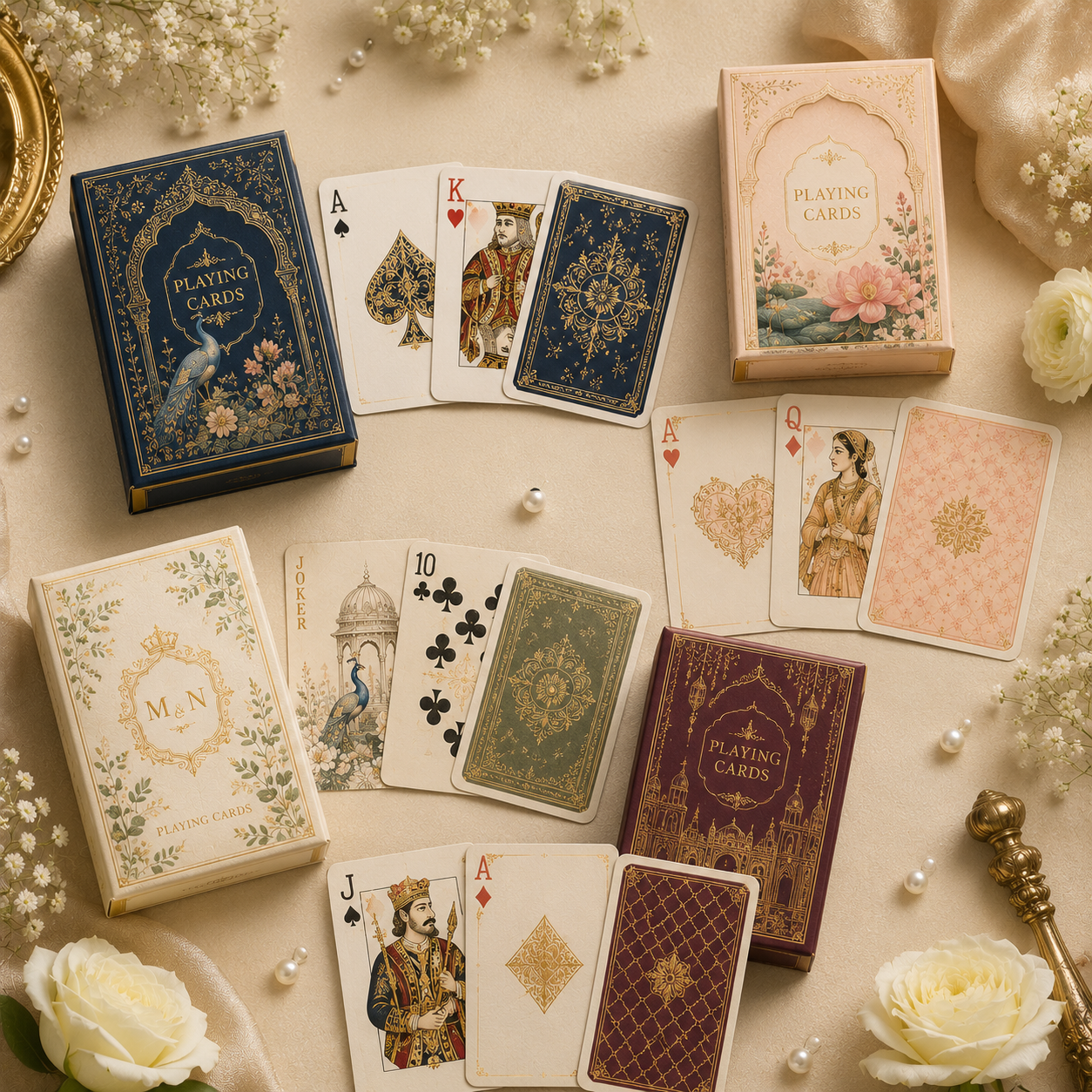 Wedding-themed playing card decks