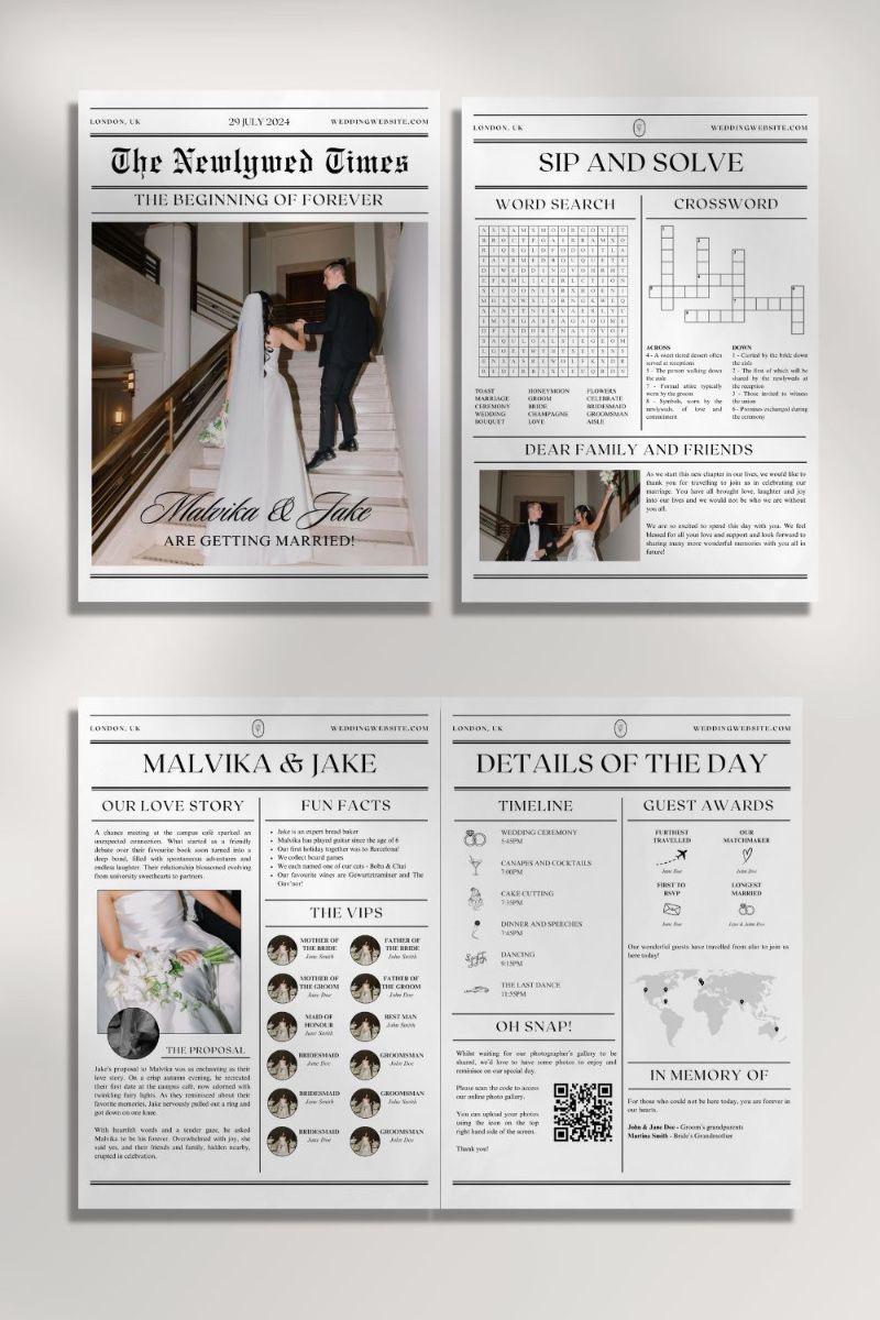 Wedding newspaper novelty stationery