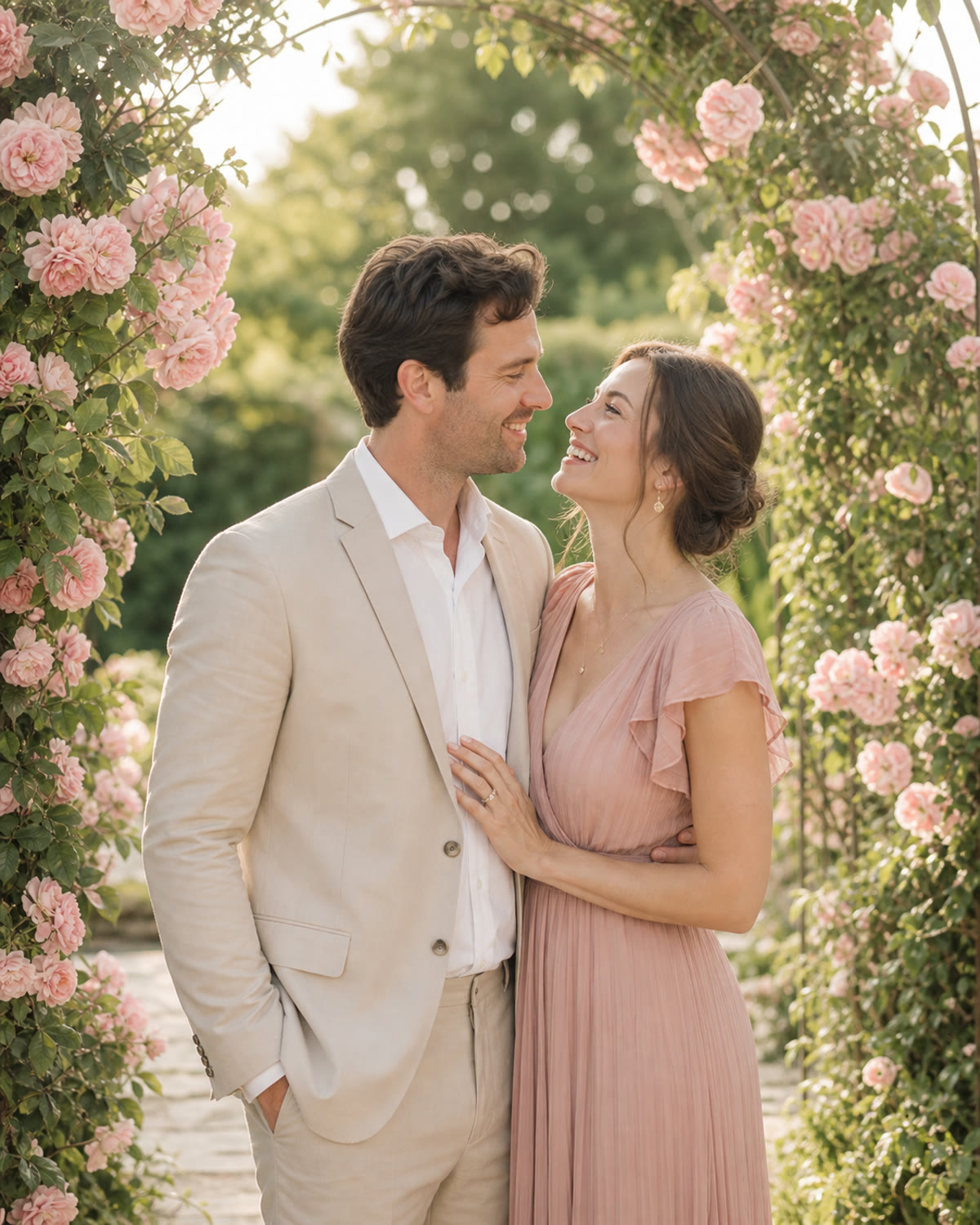 The couple in a garden