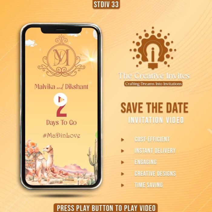 Desert animated wedding invitatio