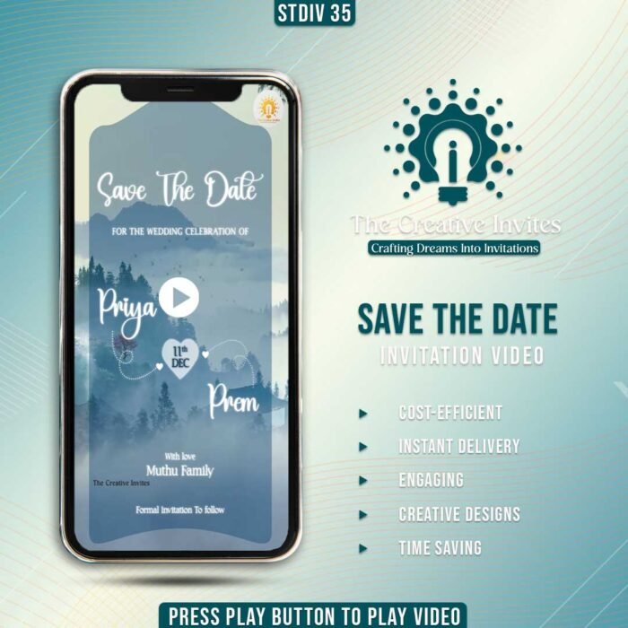 Mountain animated save-the-date invitation