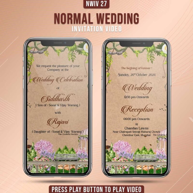 Rustic WhatsApp wedding invitation