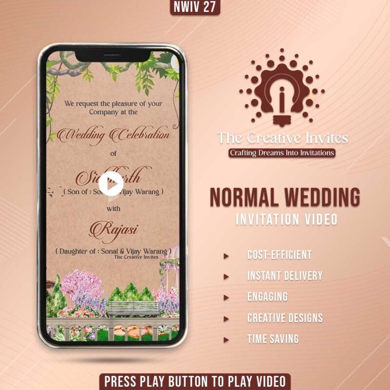 Rustic WhatsApp wedding invitation