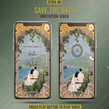 Animated save the date mountains